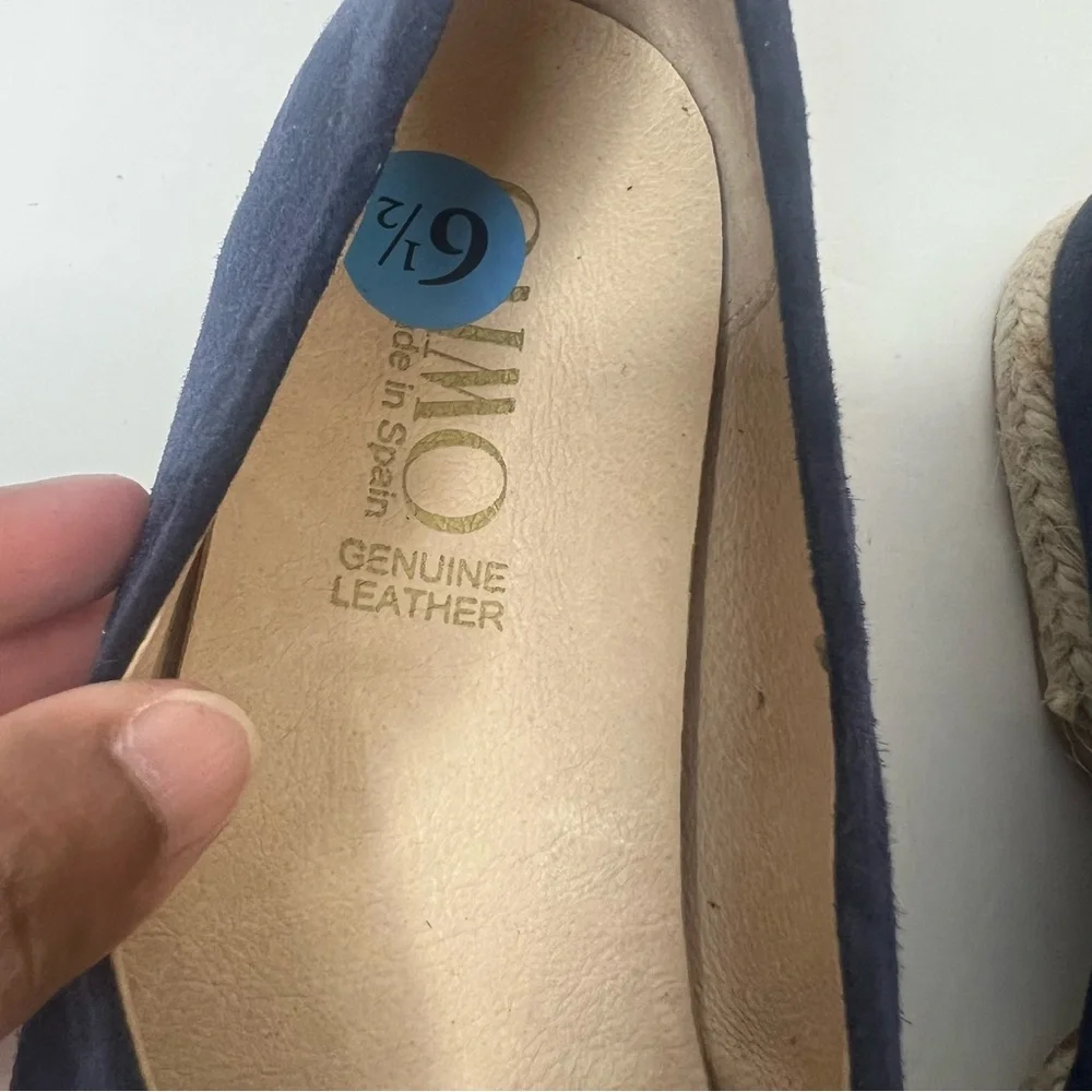 NWOB Gaimo Isbel Suede Espidrille Ballerina with Rose in Ultramarine Navy